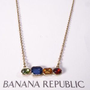 NWT Banana Republic Multi Color Gemstone Bar Necklace NWT 38